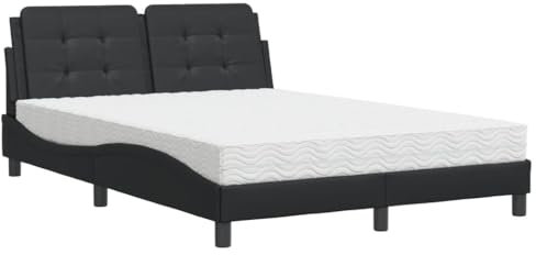 vidaXL Bettgestell ohne Matratze Zadar, Bettgestell Bettrahmen mit Lattenrost, Doppelbett SchlafzimmerBettgestell Schwarz 120x200cm Kunstleder