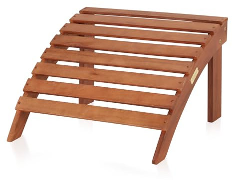 KHG Gartenhocker aus 100% Eukalyptus-Echtholz, wetterfest, Anstellhocker aus Massivholz, Outdoor Lounge 120kg belastbar - Braun