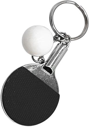 Porte-clés de sport en métal, porte-clés de tennis de table - Décoration de porte-clés de tennis de table - Petit pendentif de raquette de -pong, pendentif porte-clés de simulation pour la famille