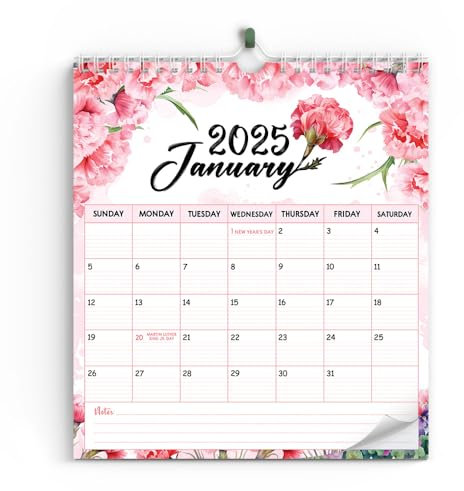 Wandkalender 2025 – Januar 2025 – Dezember 2025, Geburtsmonat, Blumenkalender 2025, Termine, Notizen, To-Do-Liste, Organisation, Heimschule oder Dekoration