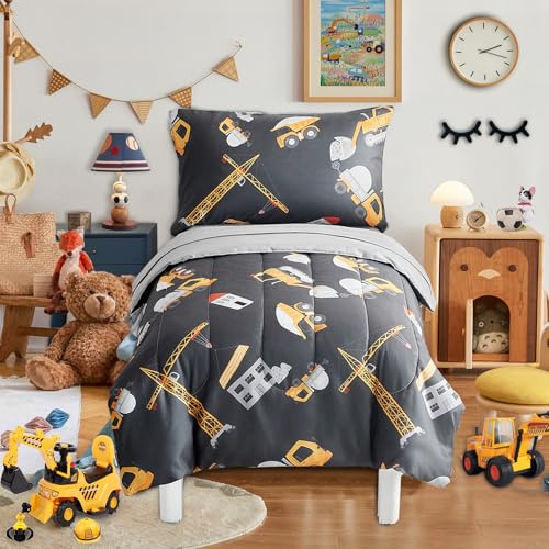 Set di biancheria da letto per bambini, 4 pezzi: 1 piumino per bambini + 1 lenzuolo con angoli + 1 lenzuolo + 1 federa