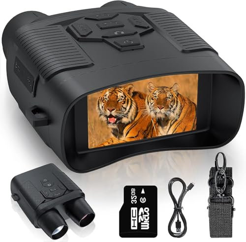4K 36MP Digitales Infrarot Nachtsichtgerät für Vogelbeobachtung, Jagd, Camping, Spotting, 5X Digitaler Zoom, 2000 mAh Wiederaufladbares Nachtsichtgerät, mit Mikro 32 GB, Fernglas mit Nachtsicht
