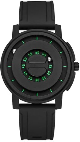 JHS-TECH Magnetuhr, Magnetschwebe-Kugeluhr für Herren, 30 Meter wasserdicht, minimalistische Unisex-Quarzuhr mit hoher Präzision (Schwarze Muschelgrünschuppe)