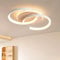 LED Deckenlampe Holz dimmbar, Holzscheite weiß „S“ 2-Ringe Modern Deckenleuchte, 28W 40cm 2800lm 3000K-6000K mit Fernbedienung, Schlafzimmerlampe, Flurleuchten, Memory-Funktion, 3W Nachtlicht