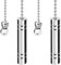 ALLisWE 2PCS Bathroom Light Pull Cord Handle with 100CM Pull Chain Extension Silver Light Switch Pull Cord End Blind Cord Handle Weight Replacement for Bedroom Classic Toilet Light Fan Switch