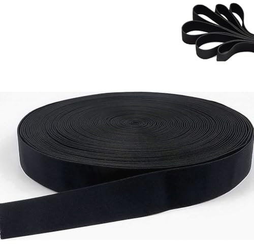 Elastisch Band, 10 Meter Gummiband, Gummiband Breit 20 mm für Hosengummi, Haushalt DIY Handwerk, Schwarz