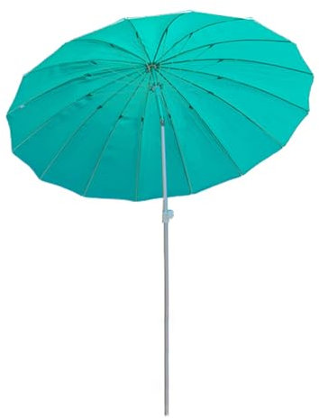 XQJLBZA Gartenschirm Shanghai Ø200 CM, Neigbarer Terrassenschirm, UV-Schutz, Wasserdichter 16-Rippen Sonnenschirm für Markt, Hof, Pool(Green)