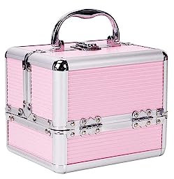 Makeup Box Large-Capacity Makeup Organisers 4 Fold Trays Lockable Cosmetic Organizer for Jewelry Cosmetics Nail Polish Lockable