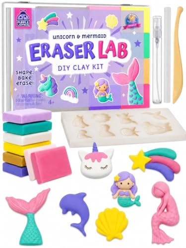 Eraser Lab Mermaid & Unicorn Design - Eraser Making Kit for Kids 4-12