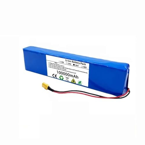 Ebike Akkupack 36V 100Ah E-Bike Pedelec Akku 10S3P Wiederaufladbarer Li-Ionen Akku Geeignet Für Mountainbikes Roller Eingebauter BMS PVC Akku Mit Europäisches Ladegerät 42V 2A 36V100AH,XT90