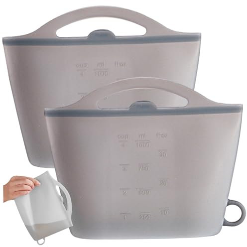 Bolsa de esterilizador de microondas de 2 piezas, bolsas de vapor de microondas de silicona flexibles de 1000 ml, esterilizador de chupete a prueba de fugas colgantes con mango, bolsas de vapor