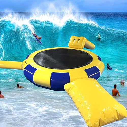 Lake Bounce Jumping Pad, Lake Bounce Platform Water Trampoline with Slide And Tube, Swimming Platform for Kids And Adults,10FT/3M