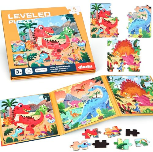 BBLIKE Puzzle Magnétique Enfant 2 3 4 Ans, Montessori Puzzle Enfant des Dinosaures, Voitures, Animaux et Bien d'autres Choses. Jeu Voiture Enfant Voyage, Cadeau Éducatif pour Garçons et Filles
