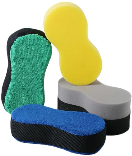 K-STH (5 Pack) Microfibre Car Cleaning Sponges & High-Density Car Sponges For Washing, Hygiene Colour-Coded, Non-Scratch, Multi-Use Big Sponge | Car Sponge For Inside, Wheels, Windscreens & Bodywork