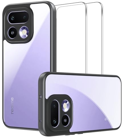 Lemxiee Funda para realme 16 Pro 5G Case + [2 Pieza] Cristal Templado para realme 16 Pro 5G Protector Pantalla Vidrio Templado Funda Transparente