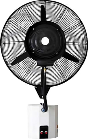 Ventilador de pared para exteriores con tanque de agua y llenado automático, ideal para patio, camping y picnics
