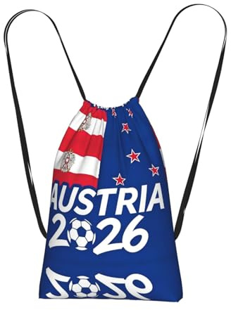 Rucksack mit Kap Verde-Flagge, Weltmeisterschaft, Kordelzug, wiederverwendbar, Strandtasche, Turnbeutel und reisefreundlicher Rucksack, Österreich-Flagge, One Size