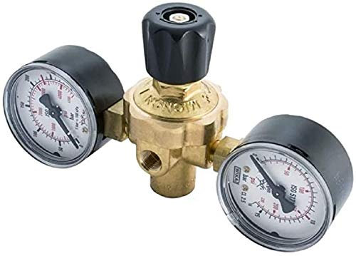 OXY Turbo Druckminderer Serie Mignon Oxyturbo für Stickstoffflaschen einmaliger Gebrauch, M10x1Rh Anschluss, SAE 1/4“ für Klimaanlage, Messing, Yellow
