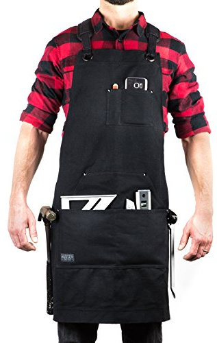 Hudson Durable Goods - Deluxe Edition - Waxed Canvas Tool Apron - Black