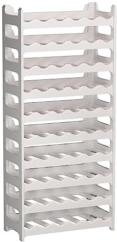 ARTECSIS Weinregal stapelbar Kunststoff für 60 Flaschen, stabiles Flaschenregal in Gastronomie-Qualität, modular erweiterbar, Granitgrau