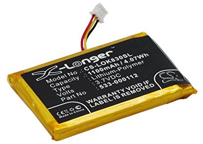 CS-LOK830SL Battery 1100mAh compatible with [Logitech] IIIuminated Living-Room Keyboard K830, K830 replaces 533-000112, L/N 1406