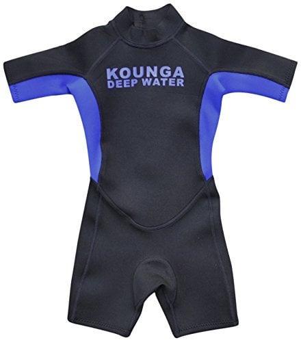 Kounga Jungen Deep Water Neoprene Shorty Neoprenanzug, schwarz/blau, Größe 6