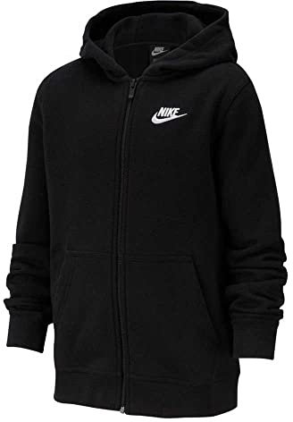 Nike Jungen Sportswear Full-zip Club Hoody, Black/Black/White, L EU