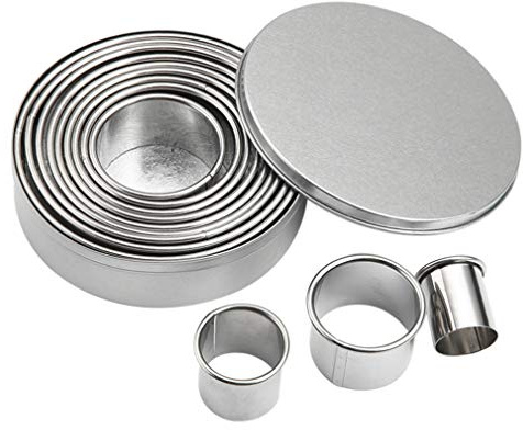 12PCS Keksausstecher Set Multifunktionale Edelstahl Ausstechformen DIY Fondant Kuchen Dekorationsformen