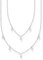 Thomas Sabo Damen Doppel Halskette weiße Steine silber, 925 Sterlingsilber, 40-45 cm Länge