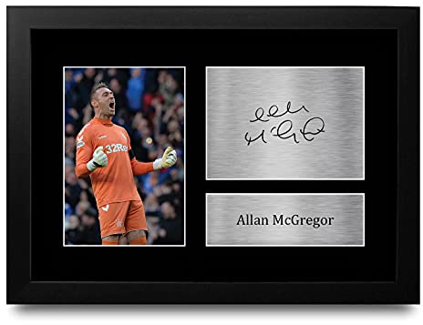 HWC Trading FR A4 Allan McGregor Rangers Geschenke gedruckt signiertes Autogramm Bild für Fußballfans und Unterstützer - A4 gerahmt