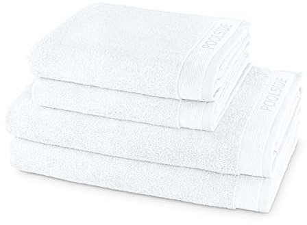 möve Poolside Handtuch-Set, 2 Duschtücher 80 x 150 cm & 2 Handtücher 50 x 100 cm, Made in Germany, 100% Baumwolle, Snow