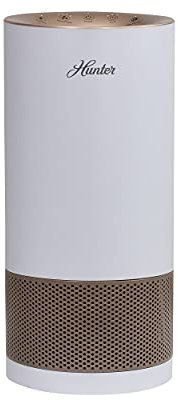 Hunter Fan Company HP450UV True HEPA UVC Air Purifier with Light Technology, White Rose Gold