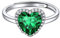 ChicSilver Anello Argento Con Smeraldo Anello Verde, Regolabile Anello Cuore Smeraldo Argento 925 Con Smeraldo Pietra Maggio Confezione Regalo