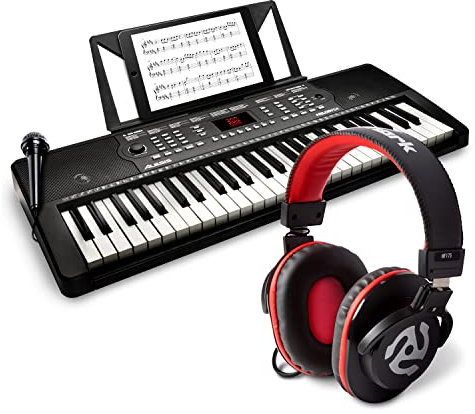 Keyboard Piano with Headphones - Alesis Melody 54 Key Keyboard Piano with Speakers and Numark HF175 Headphones with closed back over ear design
