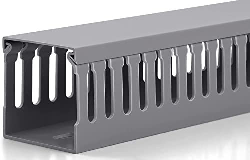 ZhiYo 3 x 3 Inch Server Rack Cable Management,6.4FT Cable Duct Cable Raceway Kit,Electrically Safe PVC for Network Cable Management,Open Slot Wire Raceway for Under Desk Computer,Wire Duct 2 x L3.2FT