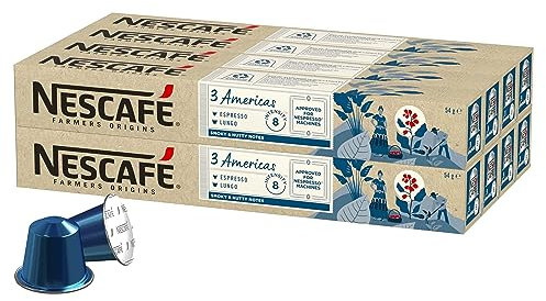 NESCAFÉ Farmers Origins 3 Americas Lungo 8 x 10 Capsules de café - Approuvé pour les machines NESPRESSO