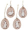 RiloStore Hänger 4 TLG Ostereier Holz Eier Hänger 7,5cm Türschmuck Wanddeko Anhänger Holzeier Osterdeko Punkte Hasen Holzdeko Ostern Dekoration