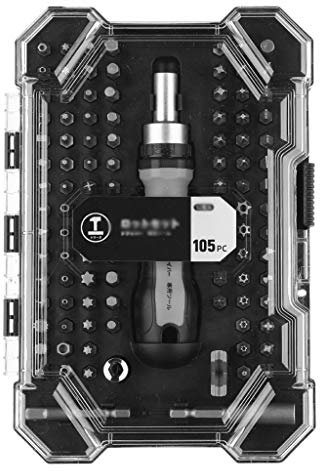 Destornillador de trinquete 105 en 1 Unidades Torx Hex Cruz Precisión Bits con Mango de trinquete Multitool Portátil Kit de herramientas de reparación