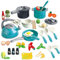 Kinderküche Zubehör 61 Stücke Küchen Spielzeug fur Kinder Kochset Küch Spielzeug Kochgeschirr-Set mit Töpfen und Pfannen Obst Gemüse Lebensmittel Spielküche Edelstahl Kochset 3 4 5+ Jahre