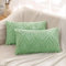 decorUhome 2er Set Kunstfell Kissenbezug 30x50 cm Dekorative Weich Plüsch Flauschig Samt Kissenhülle 30x50 cm Rechteckig Boho Neutral Kissenbezug für Sofa Salbeigrün
