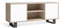 Skraut Home - TV-Schrank 140 mit 2 Türen, Wohnzimmer, Modell Wind, Farbe Eiche, Farbe Weiß, Maße: 140 x 40 x 57 cm Höhe.