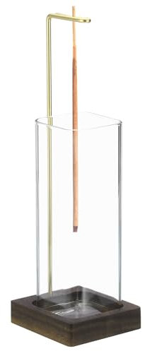uxcell Porte-encens moderne Encensoir avec récupérateur de cendres en verre amovible, pour décoration de chambre, yoga, méditation