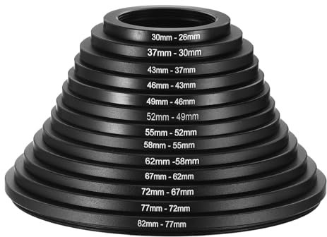 PATIKIL 13pcs Step Down Ring, Camera Lens Filter Adapter Ring Aluminum Filter Ring Adapter Set for Camera Lens Hood, 82mm-77mm, 77mm-72mm, 72mm-67mm