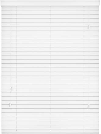 Ev Dekor Smooth Faux Wood Wooden Venetian Blinds with Strings 50mm Slats Trimmable Child Safe Easy Fit Office Home Blind Window curtains (white, 60 x 150cm)