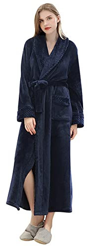 MJGkhiy Vestaglia Donna Pile Invernale Caldo Caldo Manica Lunga Fleece Accappatoio Pigiama Kimono Vestaglia Con Cappuccio Comodo Abbigliamento Da Notte Loungewear Peluche Accappatoio