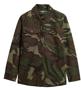 Superdry Damen Military Hemdjacke Konturiertes Tarnmuster 38