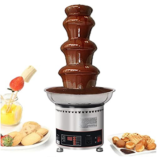 AINITAIFENG 6.6 Ounce Chocolate 304 stainless Steel 4 Tiers Electric Melting Machine Chocolate Fondue Fountain Perfect for Cheese, BBQ Sauce