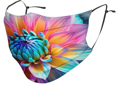 YYHHAOFA Staubmaske für Erwachsene, weich, atmungsaktiv, geeignet für Camping, Laufen, Reisen, den täglichen Gebrauch, bunte Blumendrucke, 1 Stück
