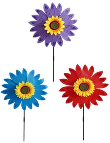 Garten Sonnenblumen Windrad Sonnenblumen Windspiel Sonnenblumen Windmühle Garten Sonnenblumen Windrad Für Rasen Hof Dekoration 3 Stück