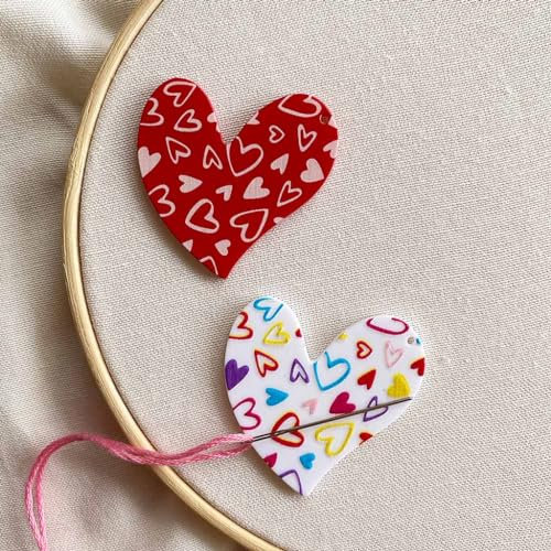 2 Stück Love Heart Needle Minders Magnetische Nadelhalter für Kreuzstich Stickerei Nadelspitzen-Zubehör